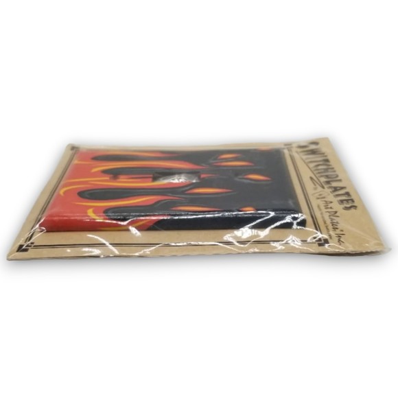 Flames Fire Single Switch Plate Cover Decoupage Handcrafted Art Plates USA - Picture 3 of 4